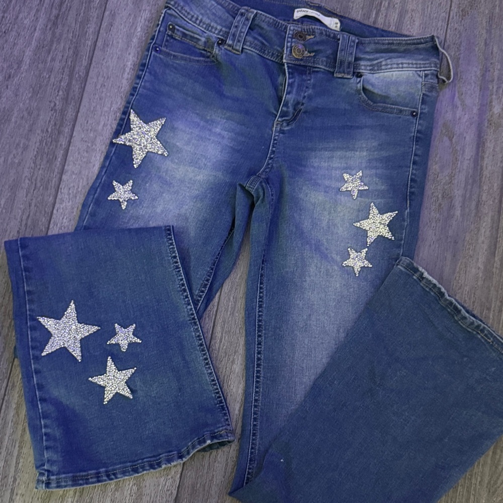 Blue Star Embellished Women's Jeans